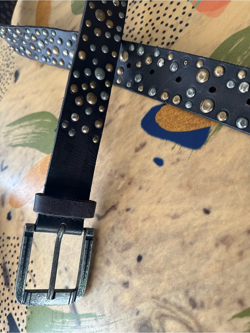 Free People Black Studded Leather Belt - Picture 2 of 3